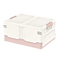 Ящик пластиковый складной белый, дно розовое, 480х360х240 мм в Ессентуках Ящик пластиковый складной белый, дно розовое, 480х360х240 мм в Ессентуках