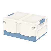 Ящик пластиковый складной белый, дно синее, 480х360х240 мм в Ессентуках