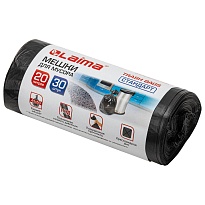 Мешки для мусора 20 л, черные, в рулоне 30 шт., ПНД, 8 мкм, 500х450 мм, LAIMA, 601376 в Ессентуках