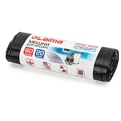 Мешки для мусора 60 л, черные, в рулоне 20 шт., ПНД, 10 мкм, 700х600 мм, LAIMA, 601381