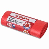 Мешки для мусора 60 л, красный, в рулоне 20 шт., ПНД, 10 мкм, 680х580 мм, LAIMA, 606702 в Ессентуках Мешки для мусора 60 л, красный, в рулоне 20 шт., ПНД, 10 мкм, 680х580 мм, LAIMA, 606702 в Ессентуках