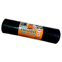 Мешки для мусора 360 л, черные, в рулоне 10 шт., ПВД 65 мкм, 1400х1100 мм, Концепция Быта Профи, 603736 в Ессентуках