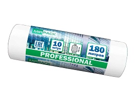 Мешки для мусора 180 л, прозрачные, в рулоне 10 шт., ПВД, 30 мкм, 1100х930 мм, PROFESSIONAL, 180104408 в Ессентуках
