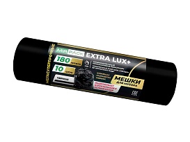 Мешки для мусора 180 л, черные, в рулоне 10 шт., ПВД, 60 мкм, 1100х930 мм, EXTRA LUX+, 1801098 в Ессентуках