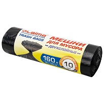 Мешки для мусора 160 л, черные, в рулоне 10 шт., ПВД, 30 мкм, 1200х900 мм, LAIMA ULTRA, 607694 в Ессентуках