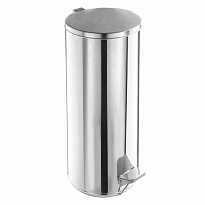 Ведро для мусора с педалью, усиленное, Титан, 30 л, кольцо под мешок, нержавеющая сталь, хром в Ессентуках