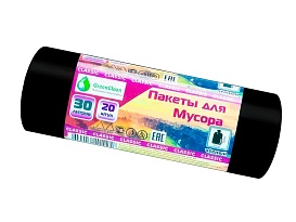 Мешки для мусора 30 л, черные, в рулоне 20 шт., ПНД, 7 мкм, 600х500 мм, MIRPACK Classik, 302040 в Ессентуках