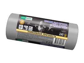 Мешки для мусора 240 л, ароматизированные, серые, в рулоне 10 шт., ПВД 40 мкм, 1500х1100 мм, СИЛАЧИ, sil240111101 в Ессентуках