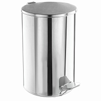 Ведро для мусора с педалью, усиленное, Титан, 20 л, кольцо под мешок, нержавеющая сталь, хром в Ессентуках