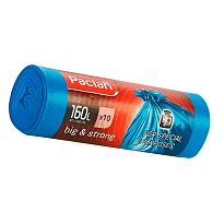 Мешки для мусора 160 л, синие, в рулоне 10 шт., ПВД, 21 мкм, 1200х870 мм, PACLAN Big&Strong, 604075 в Ессентуках