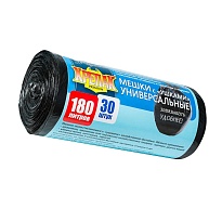 Мешки для мусора 180 л, с ушками, черные, в рулоне 30 шт., ПНД, 20 мкм, 1150х800 мм, Крепак, 4607075710399 в Ессентуках Мешки для мусора 180 л, с ушками, черные, в рулоне 30 шт., ПНД, 20 мкм, 1150х800 мм, Крепак, 4607075710399 в Ессентуках
