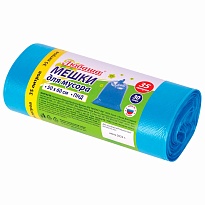 Мешки для мусора 35 л, синие, в рулоне 30 шт., ПНД, 10 мкм, 600х500 мм, Любаша, 608091 в Ессентуках Мешки для мусора 35 л, синие, в рулоне 30 шт., ПНД, 10 мкм, 600х500 мм, Любаша, 608091 в Ессентуках