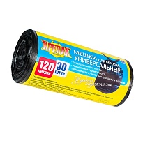 Мешки для мусора 120 л, черные, в рулоне 30 шт., ПНД, 15 мкм, 1100х700 мм, Крепак, 4607075710122 в Ессентуках