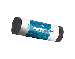 Мешки для мусора 120 л, черные, в рулоне 10 шт., ПНД, 14 мкм, 1100х700 мм, SIBIRSKAYA, 101-008 S в Ессентуках