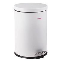 Ведро-контейнер для мусора (урна) с педалью LAIMA Classic, 12 л, белое, глянцевое, металл, со съемным внутренним ведром в Ессентуках