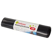 Мешки для мусора 240 л, черные, в рулоне 5 шт., ПВД 30 мкм, 1300х900 мм, Любаша, 605338