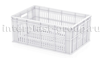 Ящик для молока, мяса, овощей и фруктов большая перфорация дно сплошное белый в Ессентуках Ящик для молока, мяса, овощей и фруктов большая перфорация дно сплошное белый в Ессентуках